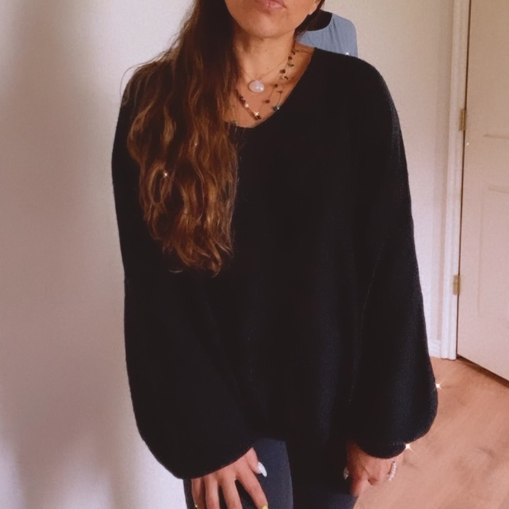 Sioni Black Sweater with lace Back. - Picture 11 of 11